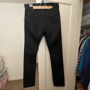 United Stock Dry Goods Slight Fit Jeans Black Raw Denim Made in USA Selvage